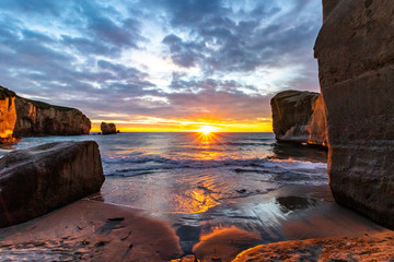 tunnel beach near dunedin, new zealand