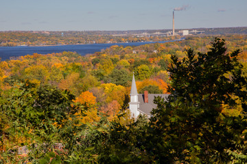 Beautiful fall day looking over the St Croix River between the Wisconsin and Minnesota border