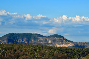 landscape with mountains and clouds