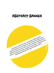 Creative cover design with yellow inserts on a white background. Advertising banner with stylish geometric shapes. Letterhead with space for text with bright colors.