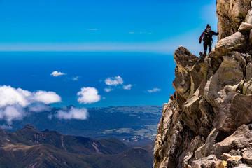 Taranaki dangerous summit climb, new zealand