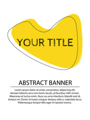 Creative cover design with yellow inserts on a white background. Advertising banner with stylish geometric shapes. Letterhead with space for text with bright colors.