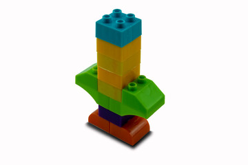 Naklejka premium Toy colorful plastic blocks