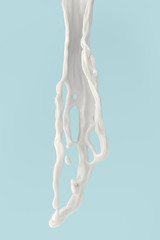 Splash of white milk or yogurt include Clipping path, 3d illustration.