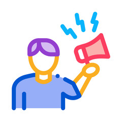 loudspeaker man icon vector. loudspeaker man sign. color symbol illustration