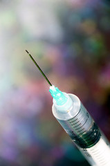 Closeup of a medical syringe