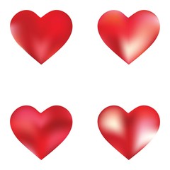 Collection of blurred backgrounds hearts.