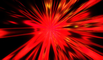 Explotion of glowing star. Dynamic colorful background image. Glow lights wallpaper.