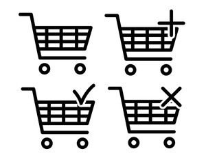 ショッピングカート/白黒