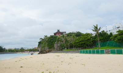 View of Naminoue beach in Naha, Okinawa, Japan.