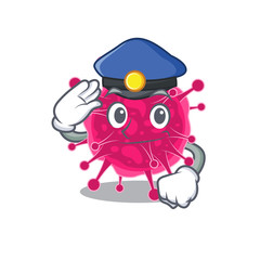 Police officer mascot design of picornaviridae wearing a hat