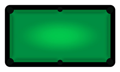 pool table top view in a flat style. Isolated vector on white background