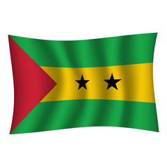 Sao Tome and Principe flag background with cloth texture. Sao Tome and Principe Flag vector illustration eps10. - Vector
