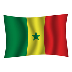 Senegal flag background with cloth texture. Senegal Flag vector illustration eps10. - Vector