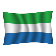 Sierra Leone flag background with cloth texture. Sierra Leone Flag vector illustration eps10. - Vector