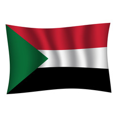 Sudan flag , flag of Sudan waving on flag pole, vector illustration EPS 10.