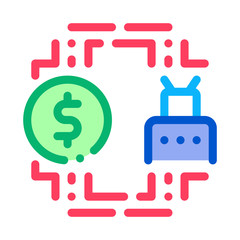 automated withdrawal of money icon vector. automated withdrawal of money sign. color symbol illustration