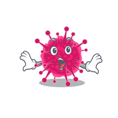 Cartoon design style of picornaviridae has a surprised gesture