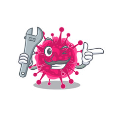 A picture of picornaviridae mechanic mascot design concept