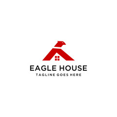 Creative luxury Modern Eagle with house Logo Vector icon template