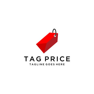 Creative modern tag price sign logo design template.