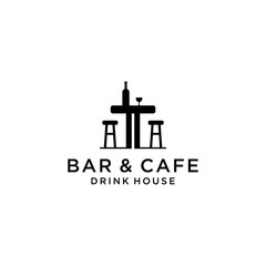 Creative modern bar and cafe sign logo design template.