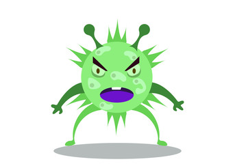 Illustration vector graphic of cute bacteria character running. Vector cartoon illustration of a virus, bacteria. Cartoon microbes. Simple vector illustration EPS10 isolated on white background.