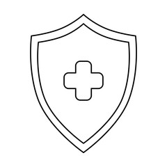 shield with cross isolated icon vector illustration design