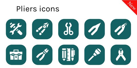 pliers icon set