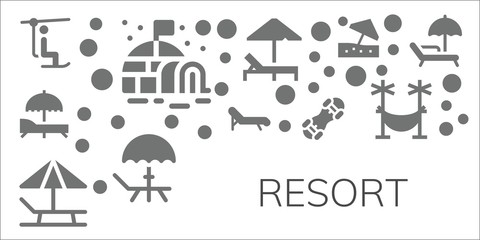 Modern Simple Set of resort Vector filled Icons