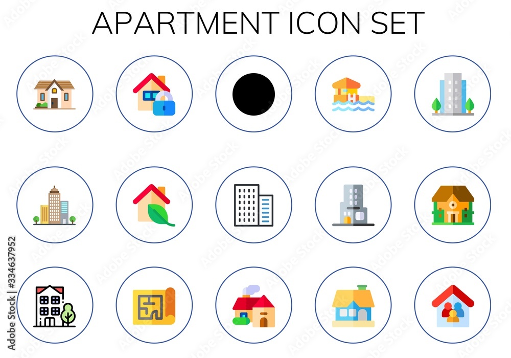 Wall mural apartment icon set