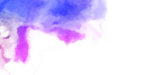 Abstract colorful watercolor on white background. Digital art painting.