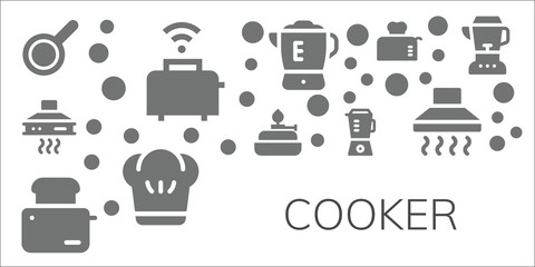 cooker icon set