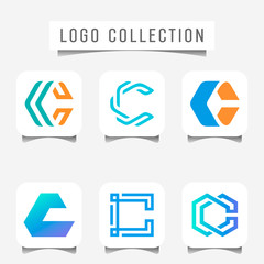 abstract Initial letter C logo design modern monogram and elegant. logo the letter C in the form of abstract line art.
