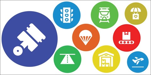 transport icon set
