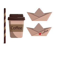 Coffee set on a white background. Vector illustration..