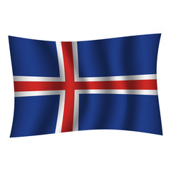 Iceland flag background with cloth texture. Iceland Flag vector illustration eps10. - Vector