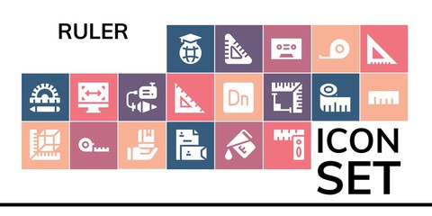 ruler icon set