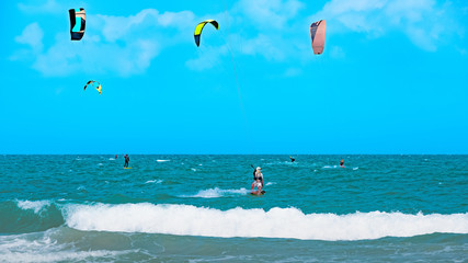 Kitesurfing Thailand Hua hin on a Sunny day