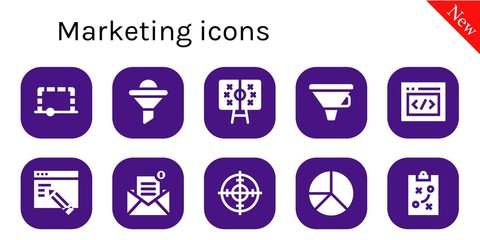 Modern Simple Set of marketing Vector filled Icons