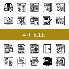 article simple icons set