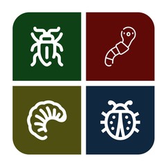 cricket simple icons set