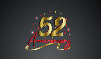 Anniversary celebration background. with the 52nd number in gold and with the words golden anniversary celebration.