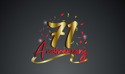 Anniversary celebration background. with the 71st number in gold and with the words golden anniversary celebration.