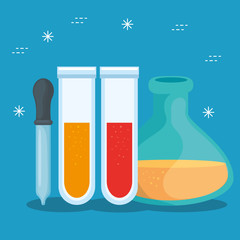 set of tubes test with dropper vector illustration design