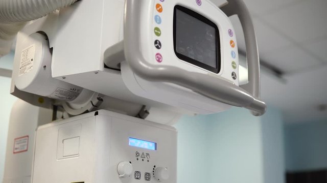Tomography medical scan control apparatus controls, closeup 