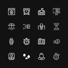 Editable 16 clock icons for web and mobile