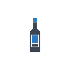 Wine bottle related vector glyph icon. Isolated on white background. Vector illustration.
