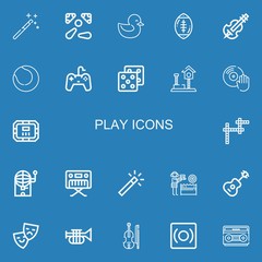 Editable 22 play icons for web and mobile