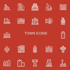 Editable 22 town icons for web and mobile